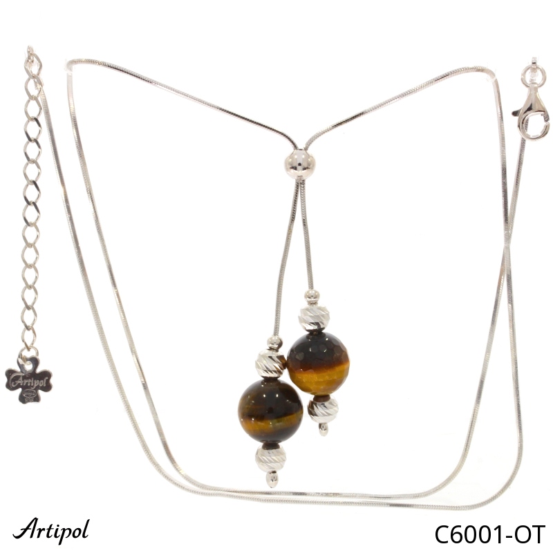 Collier C6001-OT en Oeil de tigre véritable