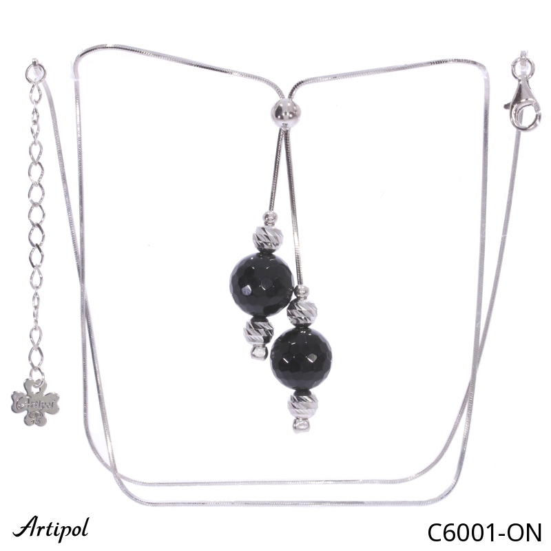 Collier C6001-ON en Onyx noir véritable