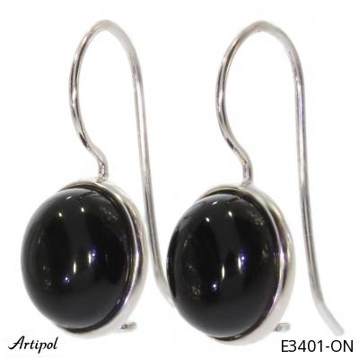 Earrings E3401-ON with real Black onyx