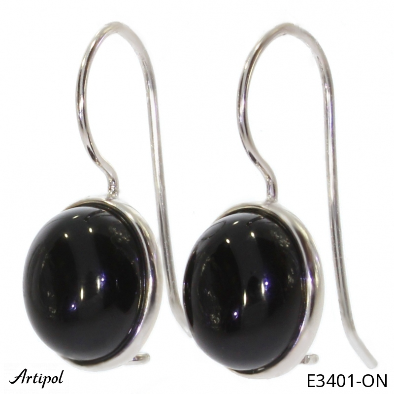 Boucles d'oreilles E3401-ON en Onyx noir véritable