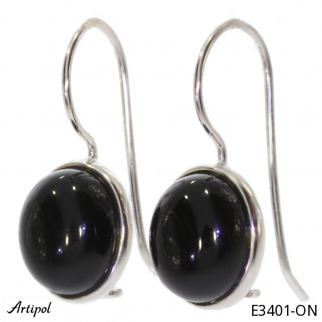 Earrings E3401-ON with real Black Onyx