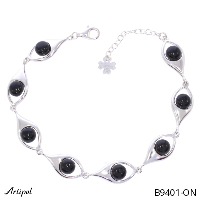 Bracelet B9401-ON with real Black Onyx