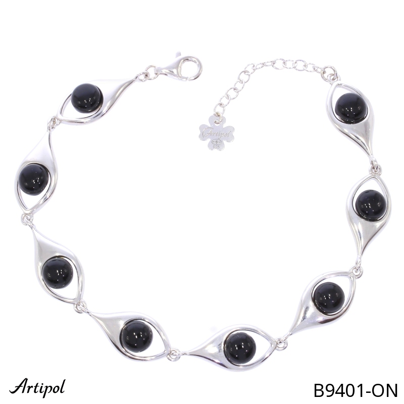 Armreif B9401-ON mit echter Schwarzem Onyx