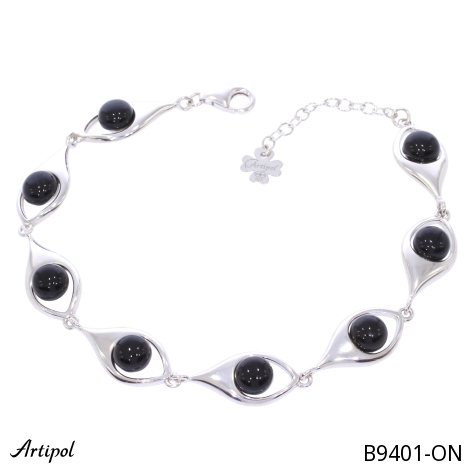 Armreif B9401-ON mit echter Schwarzem Onyx