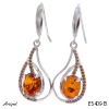Earrings E5409-B with real Amber