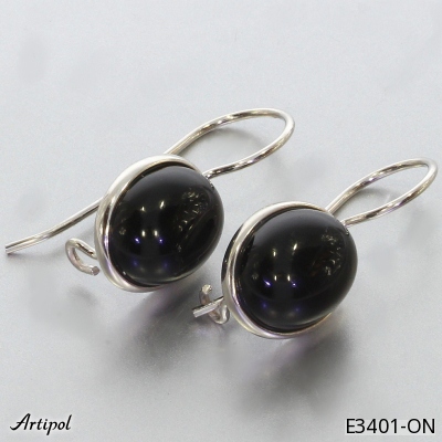 Earrings E3401-ON with real Black Onyx