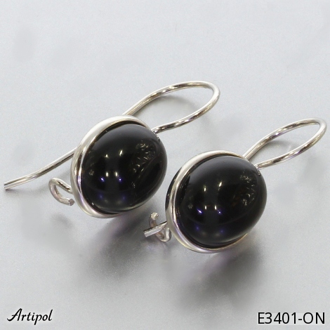 Boucles d'oreilles E3401-ON en Onyx noir véritable