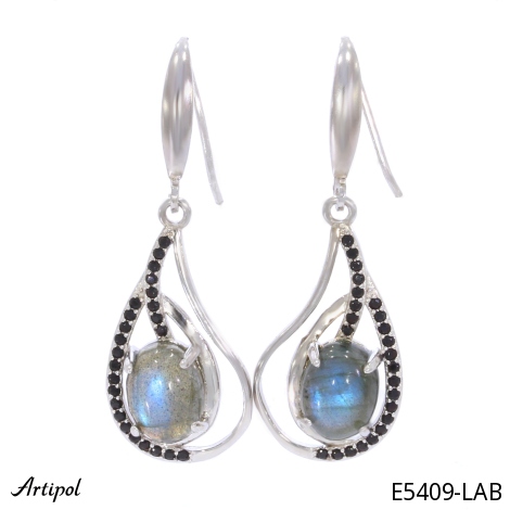 Earrings E5409-LAB with real Labradorite