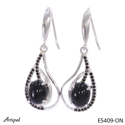 Earrings E5409-ON with real Black Onyx