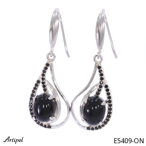 Boucles d'oreilles E5409-ON en Onyx noir véritable