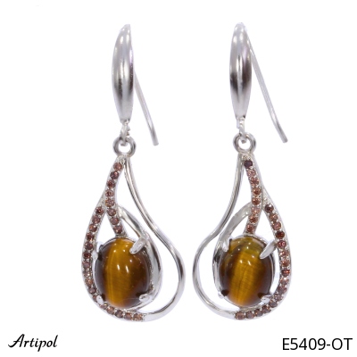 Boucles d'oreilles E5409-OT en Oeil de tigre véritable