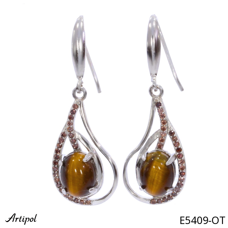 Earrings E5409-OT with real Tiger’s Eye