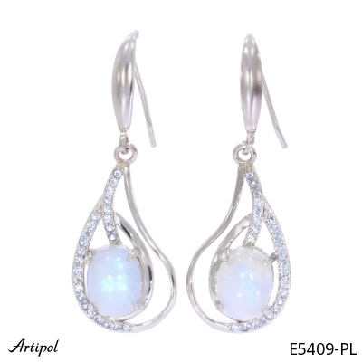 Earrings E5409-PL with real Moonstone