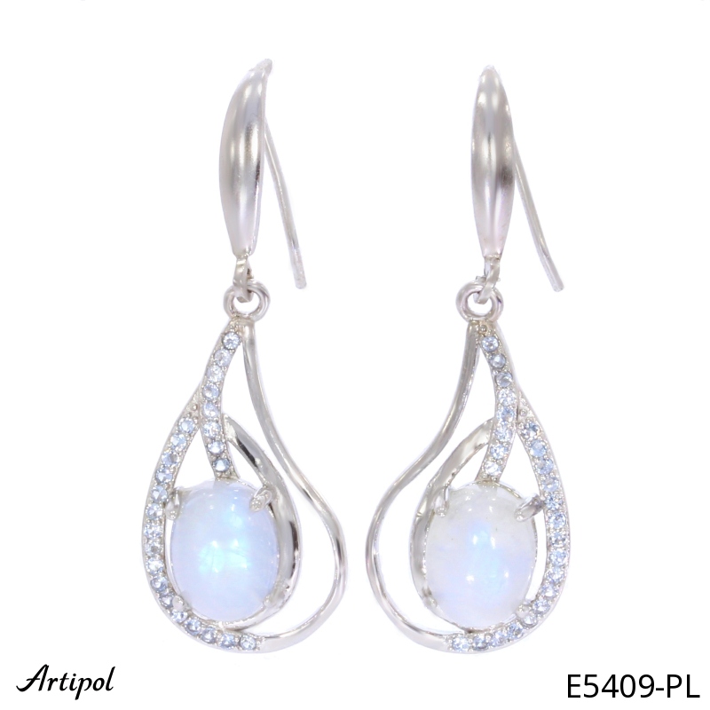 Boucles d'oreilles E5409-PL en Pierre de lune véritable