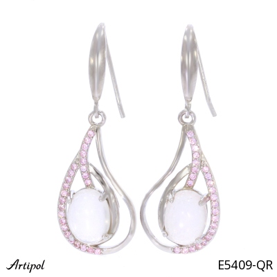 Boucles d'oreilles E5409-QR en Quartz rose véritable