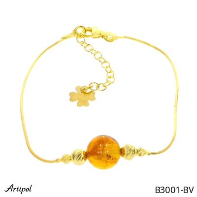 Armreif B3001-BV mit echter Bernstein