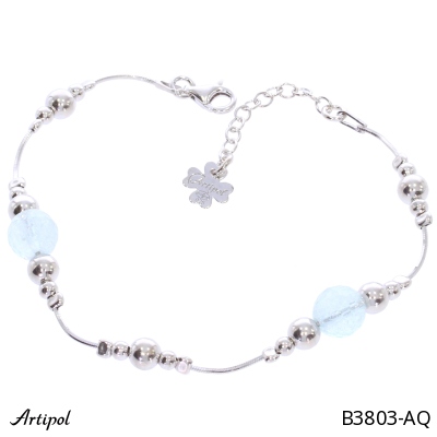 Bracelet B3803-AQ with real Aquamarine
