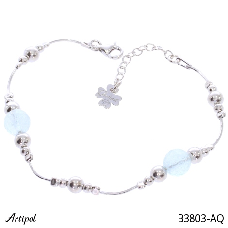 Armreif B3803-AQ mit echter Aquamarin
