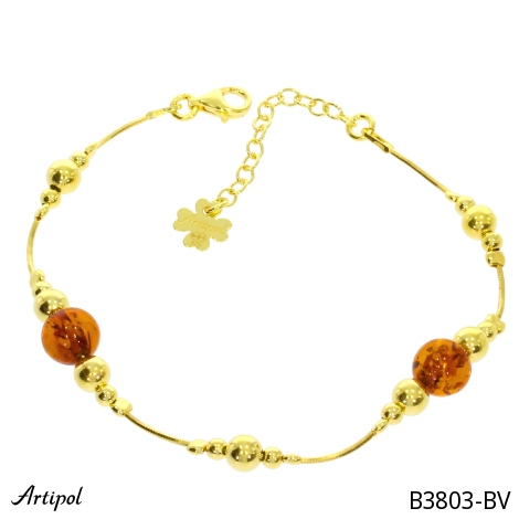 Armreif B3803-BV mit echter Bernstein