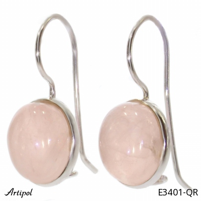 Earrings E3401-QR with real Rose quartz