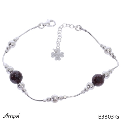 Armreif B3803-G mit echter Granat