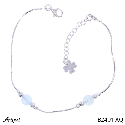 Armreif B2401-AQ mit echter Aquamarin