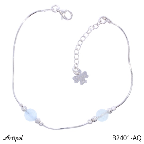 Armreif B2401-AQ mit echter Aquamarin