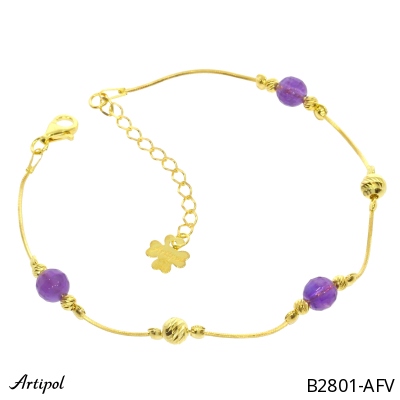 Armreif B2801-AFV mit echter Amethyst
