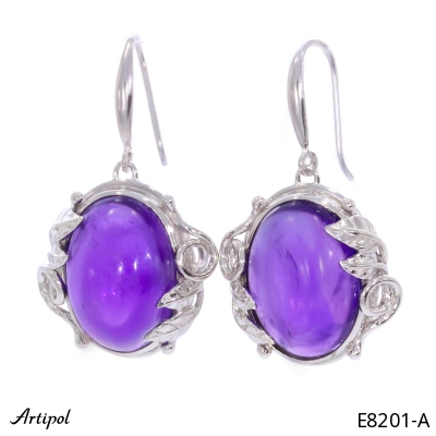 Earrings E8201-A with real Amethyst