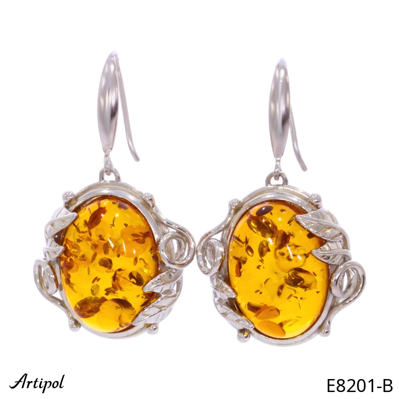 Boucles d'oreilles E8201-B en Ambre véritable