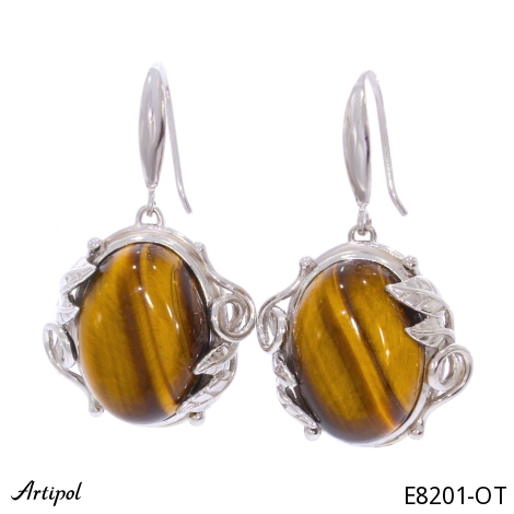 Boucles d'oreilles E8201-OT en Oeil de tigre véritable