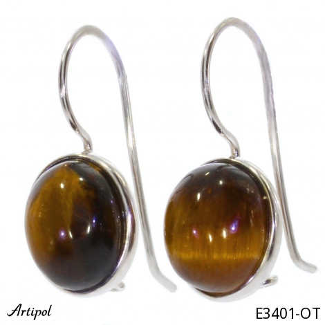 Earrings E3401-OT with real Tiger’s Eye