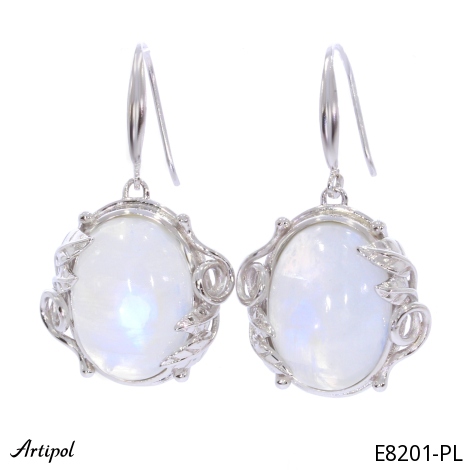 Earrings E8201-PL with real Moonstone