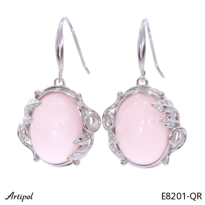 Earrings E8201-QR with real Rose quartz