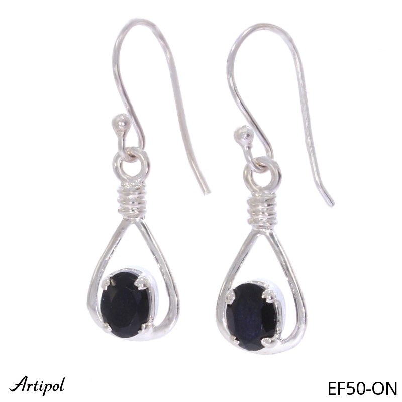 Boucles d'oreilles EF50-ON en Onyx noir véritable