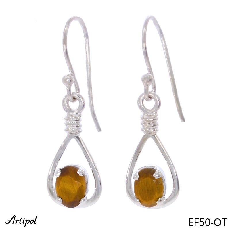 Boucles d'oreilles EF50-OT en Oeil de tigre véritable