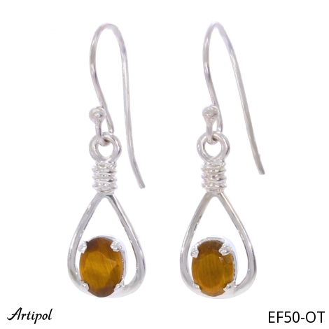 Boucles d'oreilles EF50-OT en Oeil de tigre véritable