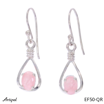 Boucles d'oreilles EF50-QR en Quartz rose véritable