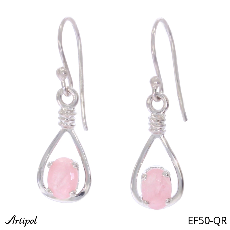 Kolczyki EF50-QR z Kwarcem różowym