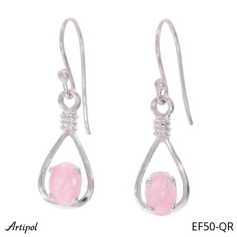 Earrings EF50-QR with real Rose Quartz