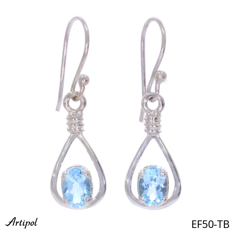 Earrings EF50-TB with real Blue Topaz
