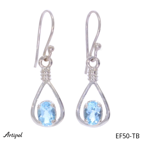 Boucles d'oreilles EF50-TB en Topaze bleue véritable
