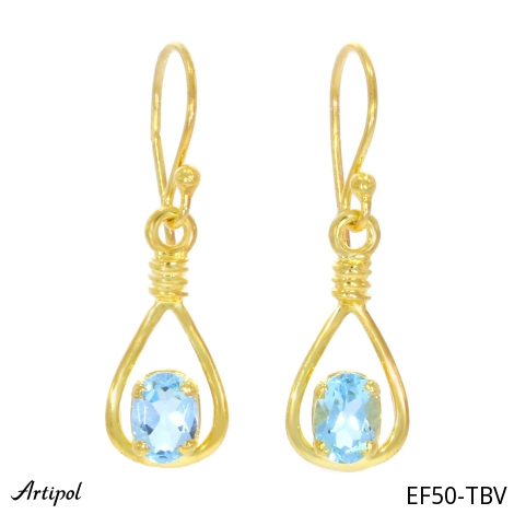 Earrings EF50-TBV with real Blue topaz