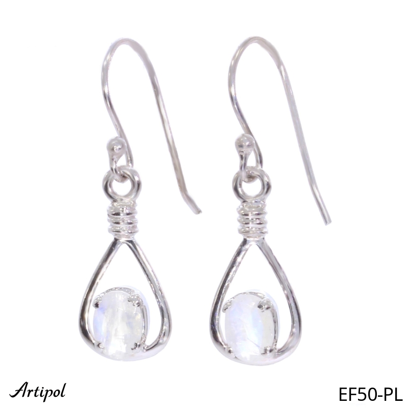 Boucles d'oreilles EF50-PL en Pierre de lune véritable