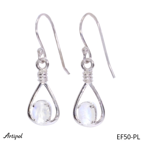 Earrings EF50-PL with real Moonstone