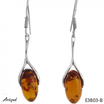 Earrings E3803-B with real Amber
