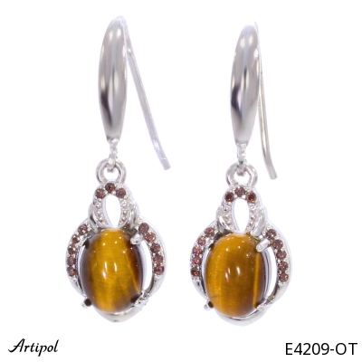 Earrings E4209-OT with real Tiger’s Eye
