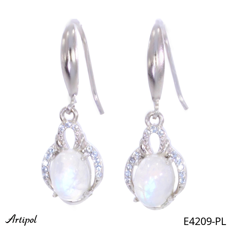 Earrings E4209-PL with real Moonstone