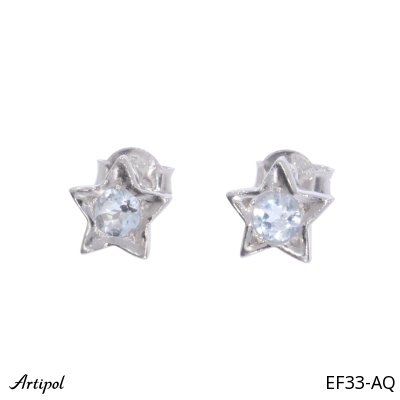 Boucles d'oreilles EF33-AQ en Aigue-marine véritable