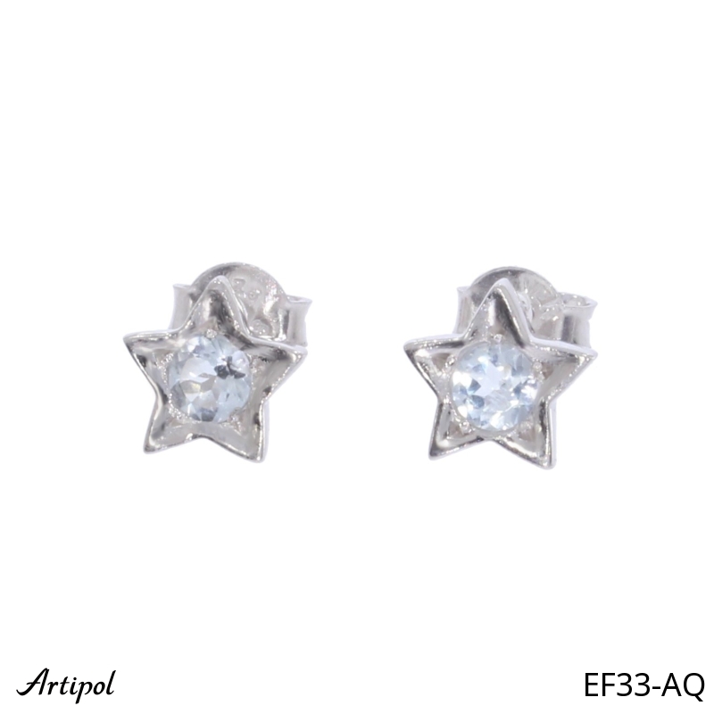 Boucles d'oreilles EF33-AQ en Aigue-marine véritable
